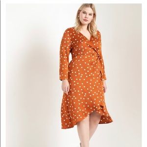 ELOQUII Dot Wrap Dress